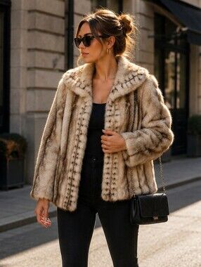 Pamela McCoy Faux Fur Hooded Jacket L